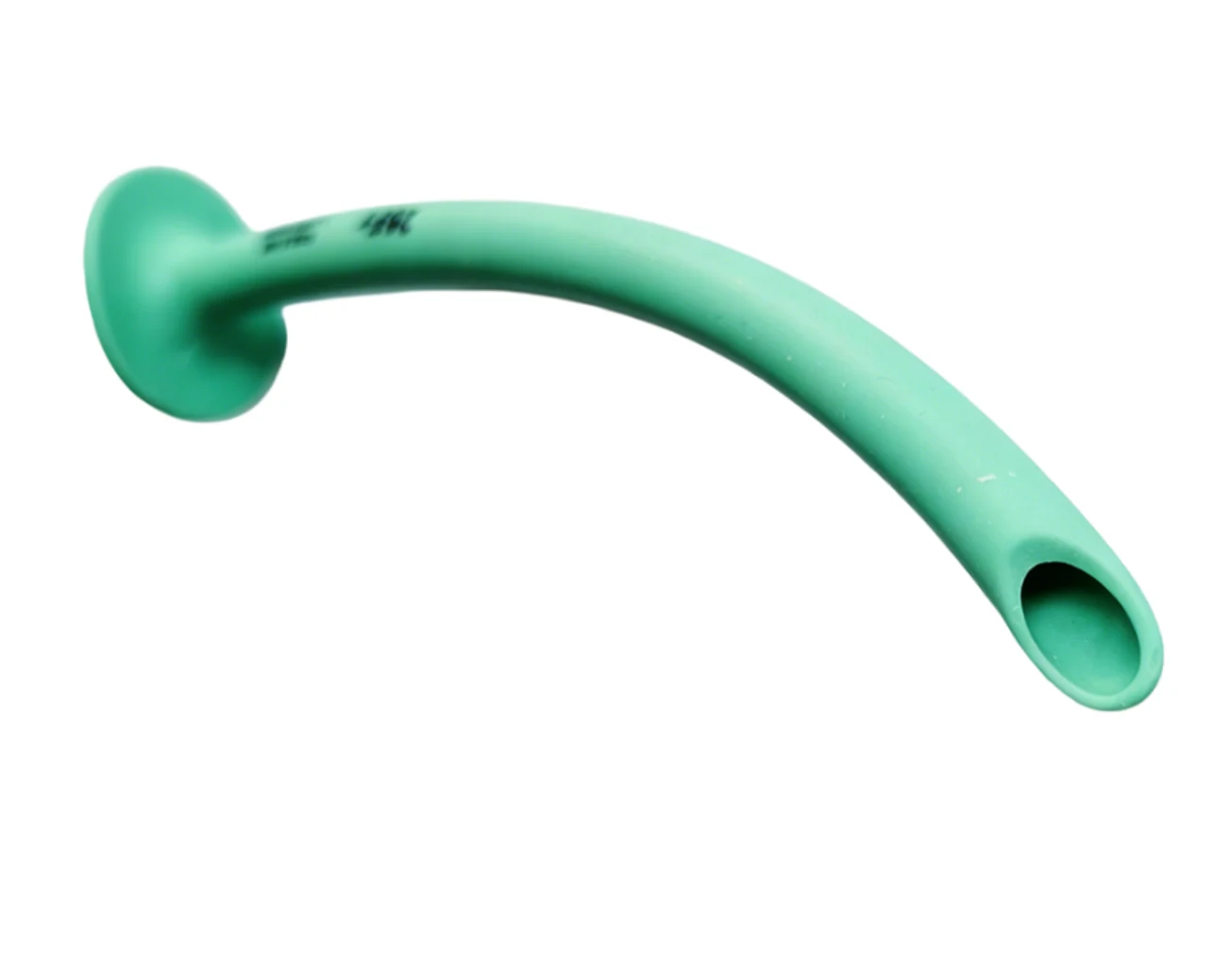 Green 26 Fr nasopharyngeal airway on a white background