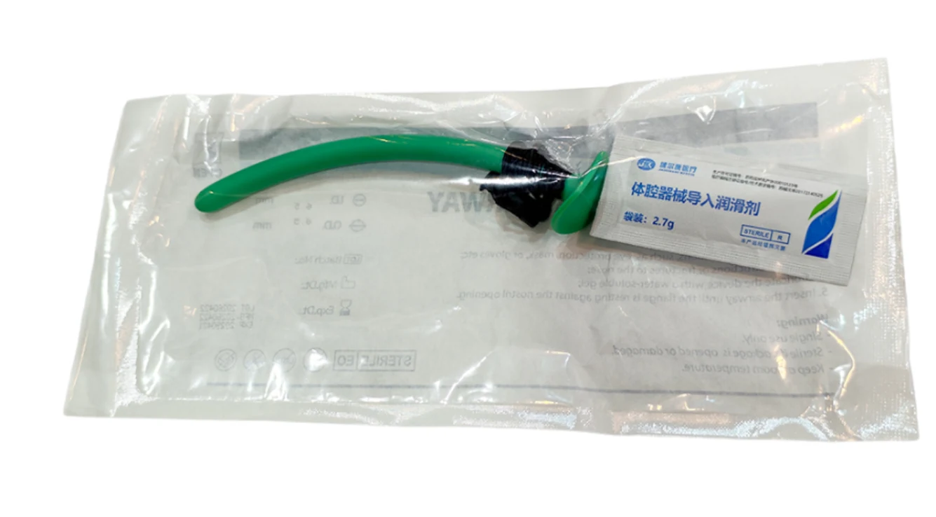 Nasopharyngeal airway supplied with lubricant sachet