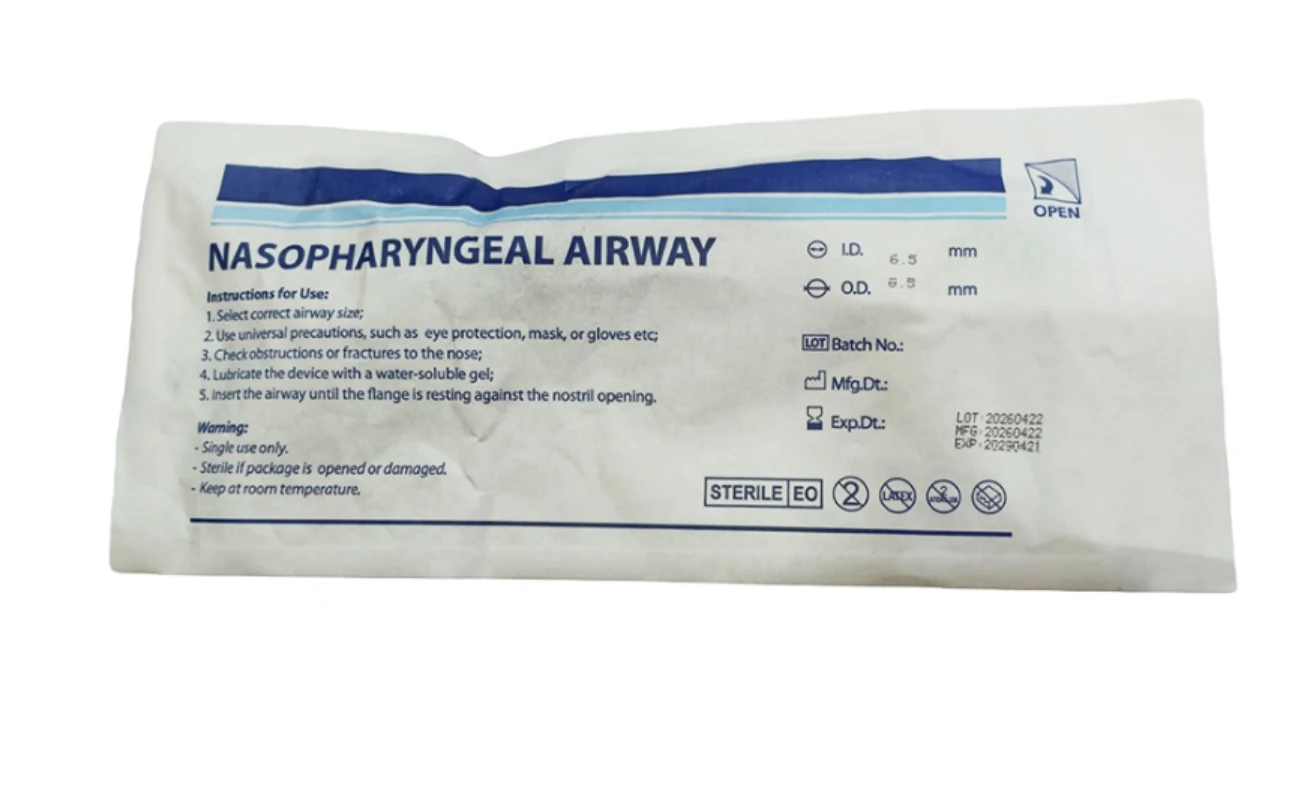 Nasopharyngeal airway sterile EO packaging