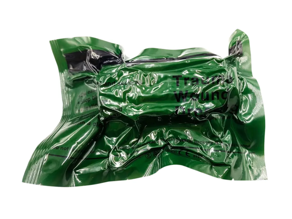 Vacuum sealed Israeli bandage sterile pack